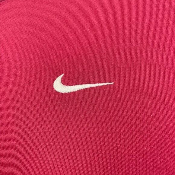 Vintage‎ Nike Women's Long Sleeve Full Zip Track Jacket Burgundy White Medium - Picture 3 of 8